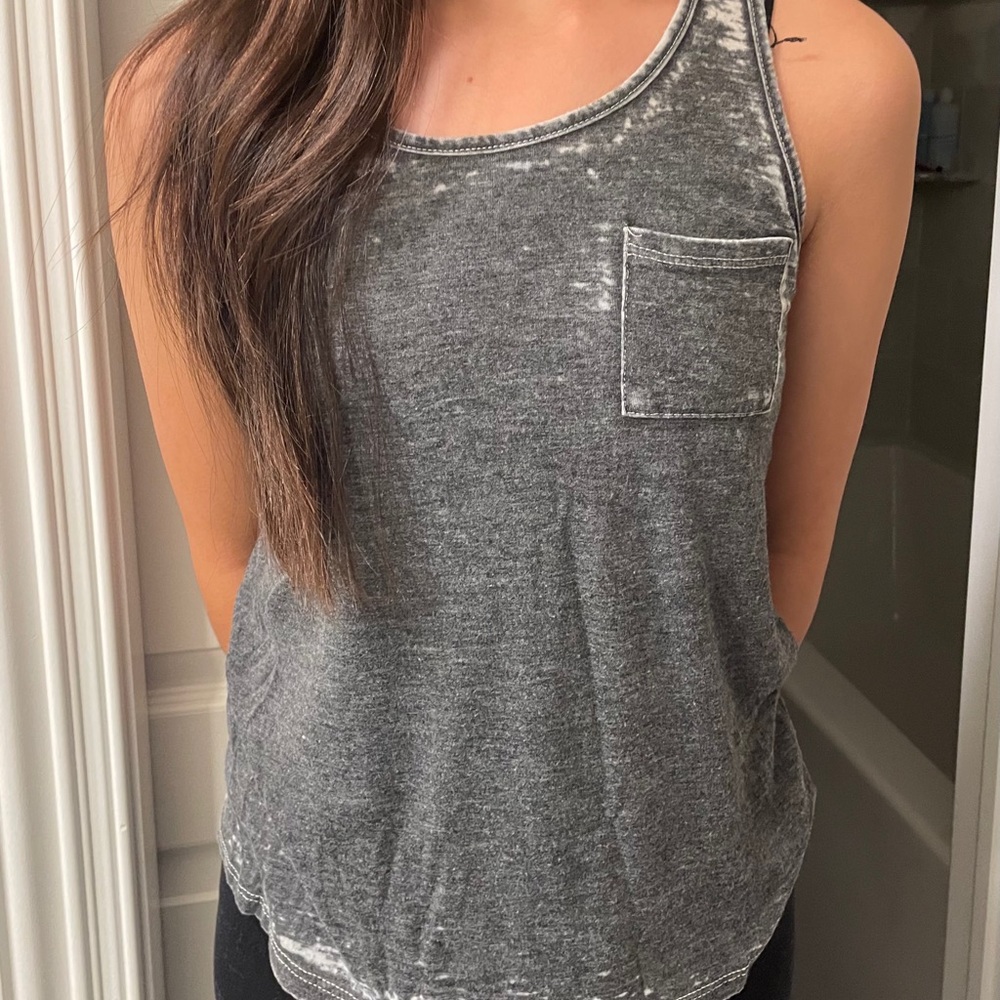 Grey bleached tank top